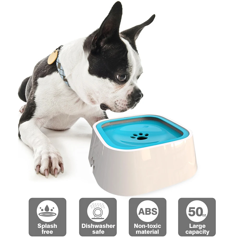 Blue Pet плавающая чаша Антибликовое покрытие не смачивая рот подачи воды противоскользящая чаша для домашних животных - Цвет: Blue