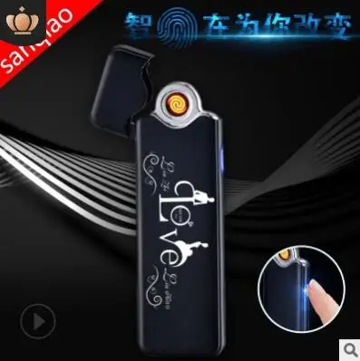 love Ультратонкая Зажигалка табачная Зажигалка Электронная usb зажигалка аксессуары для дыма отправить другу - Цвет: love