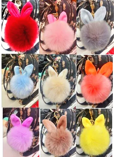 15 шт./лот кроличьи уши Санья Ангорская пряжа плюшевый брелок для ключей мех