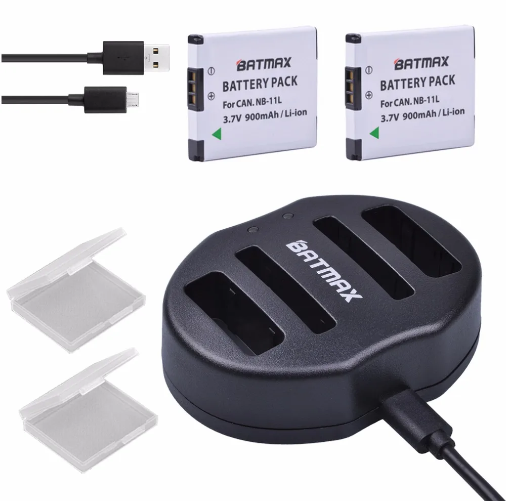 

NB-11L / NB-11LH Ultra High Capacity 900mAh Battery +USB Dual Charger for Canon PowerShot Cameras (2 pack)