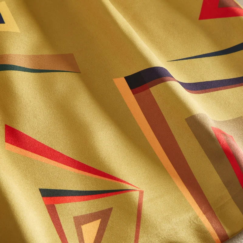 

Hot Sale New Designer Women Geometric Print Dress Elegant O-Neck Sleeveless Dresses With Belt F5127