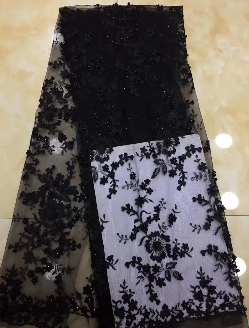 (5 ярдов/шт.) нежная вышитая африканская Тюлевая кружевная фуксия розовая