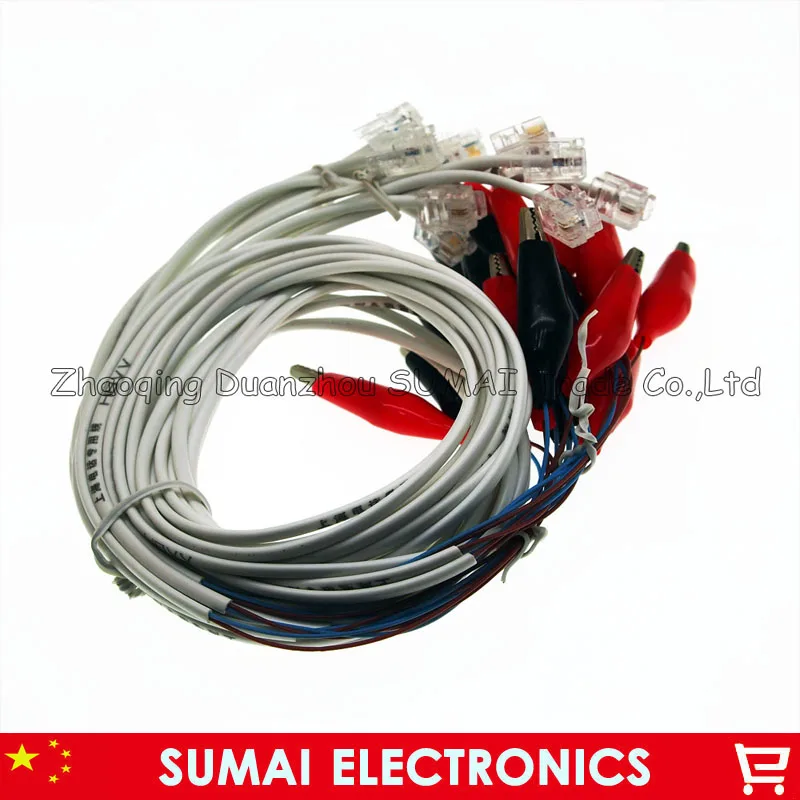 

10PCS crocodile clip telephone/phone/voice module professional testing line RJ11 test clip for communication