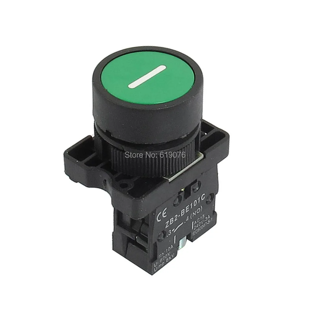 

22mm NO N/O Green Sign Momentary Push Button Switch 600V 10A ZB2-EA3311