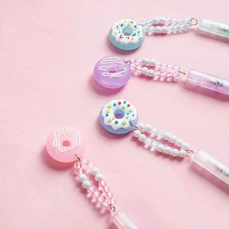 0 5 мм креативные гелевые ручки Милая подвеска пончик Ручка Kawaii нейтральные для