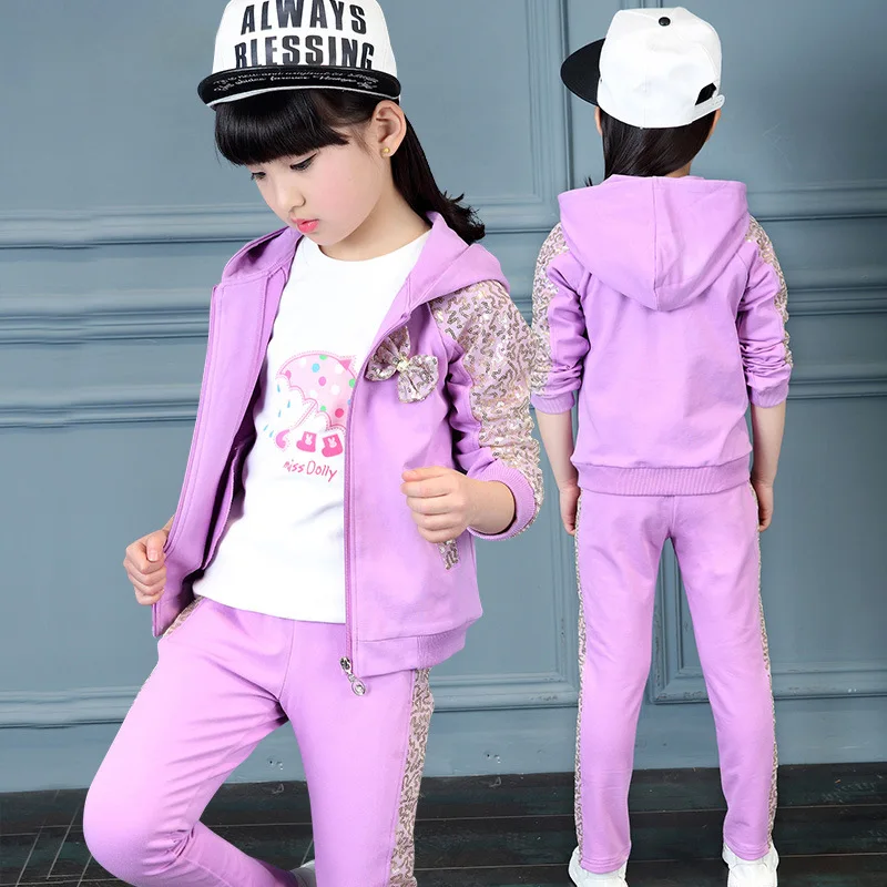 

2017 Autumn Baby Clothes Girls Spring Sport Suit Three-piece Set Source Treasure Suit Children's Set
