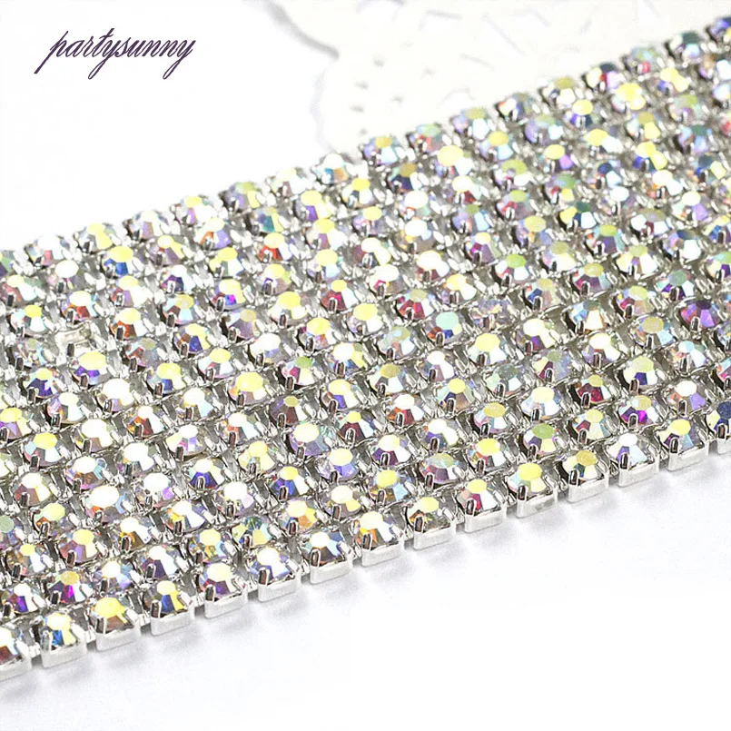 PF Rhinestones Appliques Claw Chain Adhesive Glases Flatback Beads Rhinestone Trim Accessories for Clothes Phone Case Hats TZ030 | Дом и сад