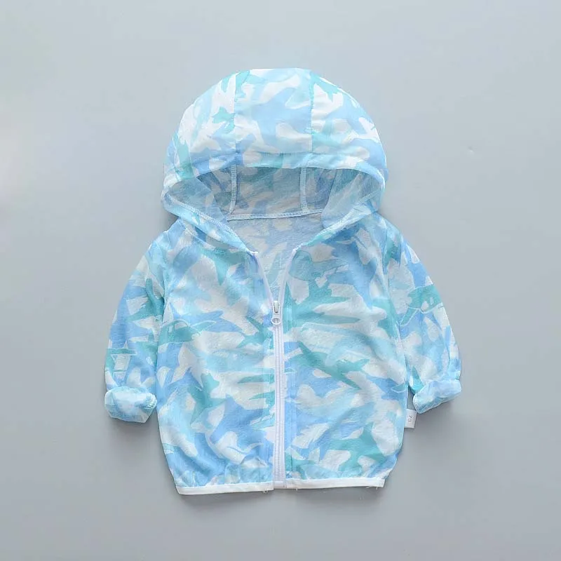 Детская одежда с капюшоном и защитой от солнца Повседневная летняя тонкая