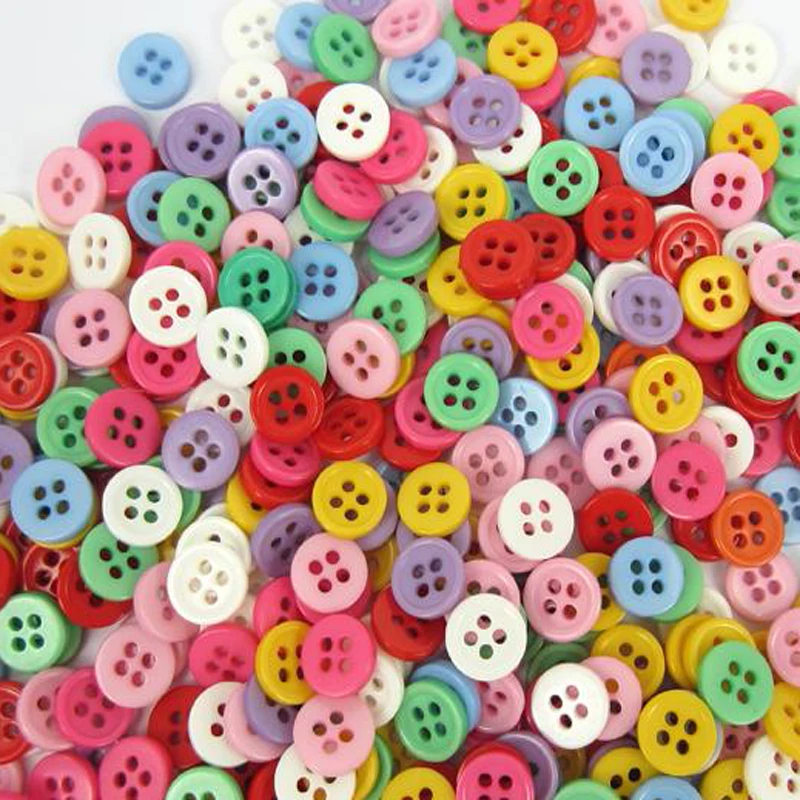 400 шт 3/8 &quotСмешанные цвета 4 отверстия круглые полимерные Швейные Кнопки скрапбук