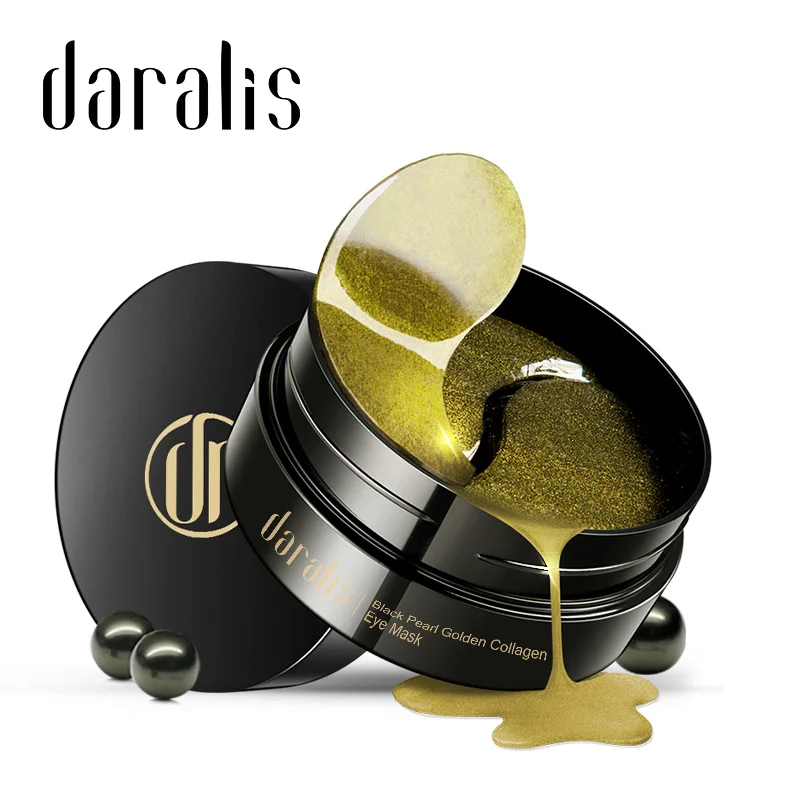 Маска для глаз Daralis 60 шт. коллагеновая маска с черным жемчугом и золотом