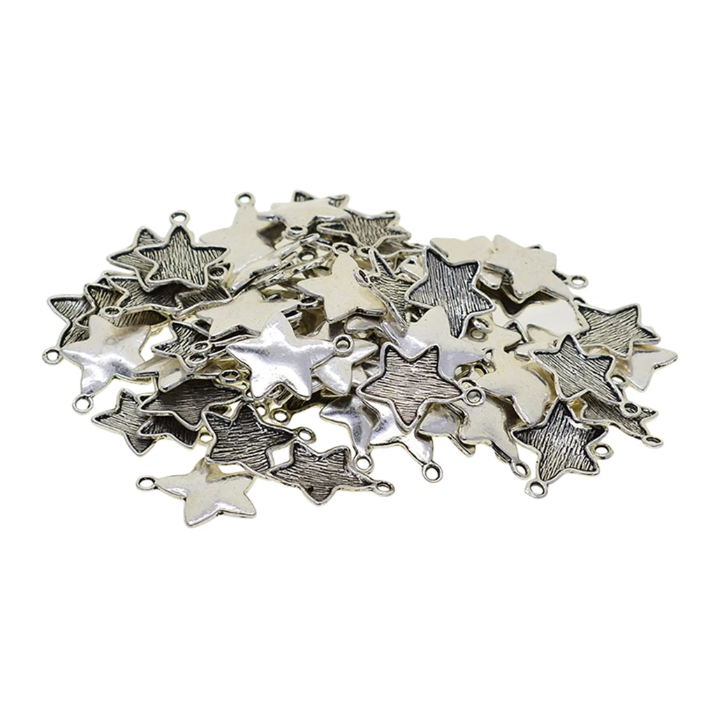 100pcs Antique Tibetan Style 20x15mm Alloy Star Pendant Cabochon Bezel Settings Trays Frame DIY Jewelry Making Charms | Украшения и