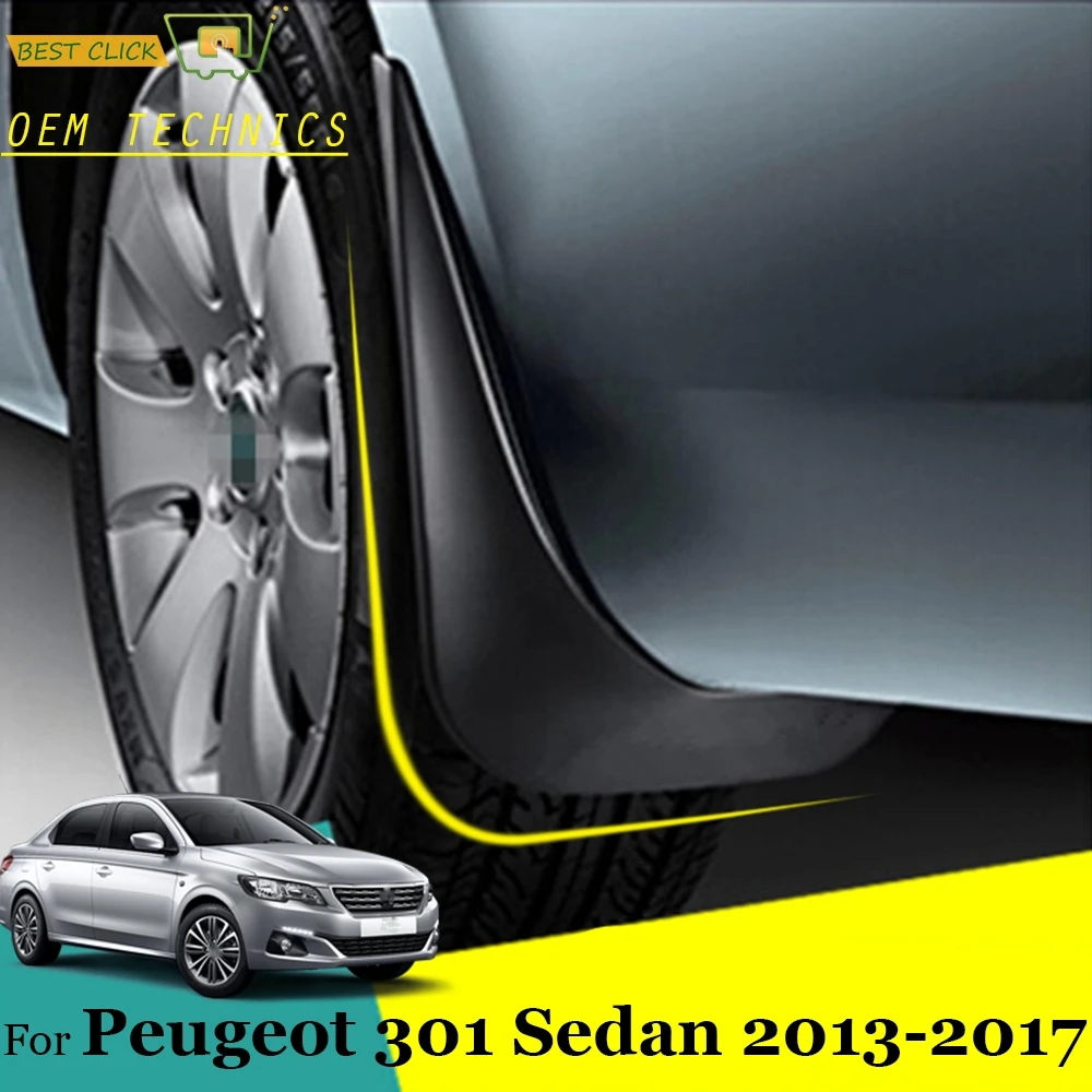 

Front Rear Car Mud Flaps For Peugeot 301 4-Door Sedan 2013-2017 2014 2015 2016 Mudflaps Splash Guards Mud Flap Mudguard Fender