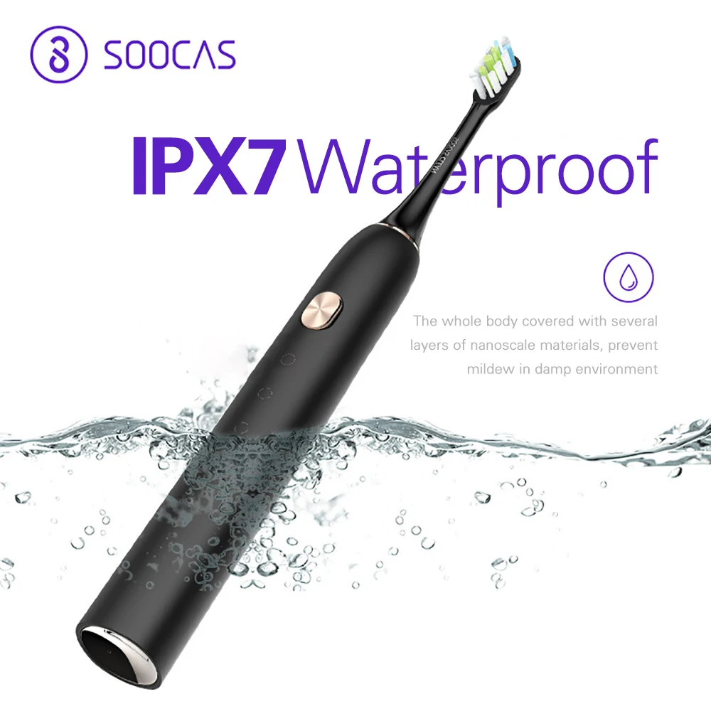 Xiaomi mijia Soocas X3, звуковая зубная щетка, зубная щетка, USB перезаряжаемая, обновленная, для взрослых, водонепроницаемая, ультра звуковая, автоматическая