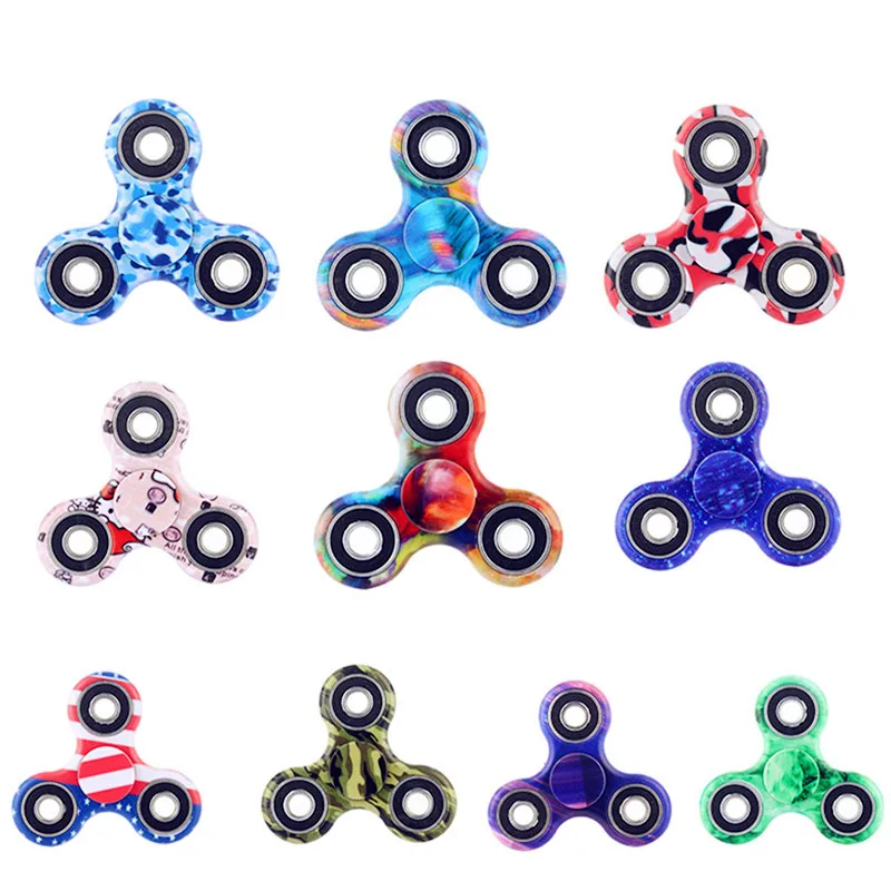 Камуфляжный ручной Спиннер EDC Tri Spinner игрушки фиджеты из металла красный для