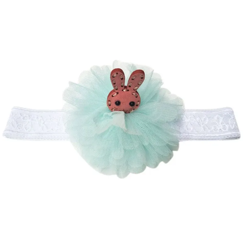 

Lovely Kids Baby Flowers Headband Lace Rabbit Hair Wear Hairband Ribbon Photography Props
