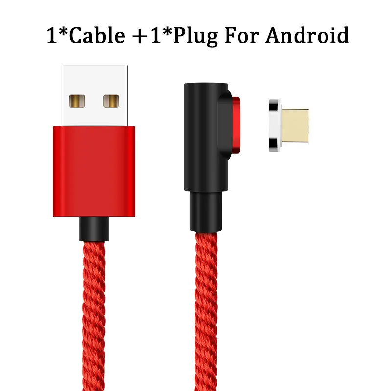 Red for Micro Vanniso 3A Магнитный Micro USB кабель для быстрой зарядки usb type C кабель для samsung S9 s8 huawei p20 Xiaomi mi8 mi9 type-C шнур провода - Цвет: Red for Micro