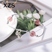 100 genuine s925 sterling silver chinese style strawberry quartz bracelet women luxury valentines day gift jewelry slcn 18008