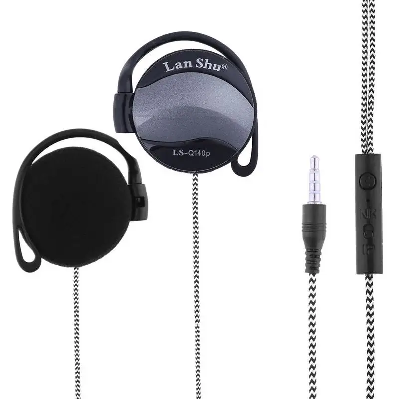 Gray LS-S140P 3,5 мм стерео наушники для MP3 Mp4 мобильного телефона ушной крючок тип Универсальная гарнитура ушной крючок наушники - Цвет: Gray