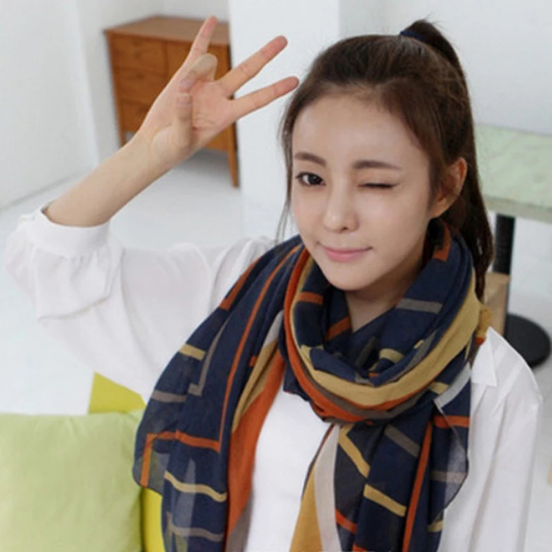 Женские весенние модные шарфы 2016 высокого качества женские тонкая длинная