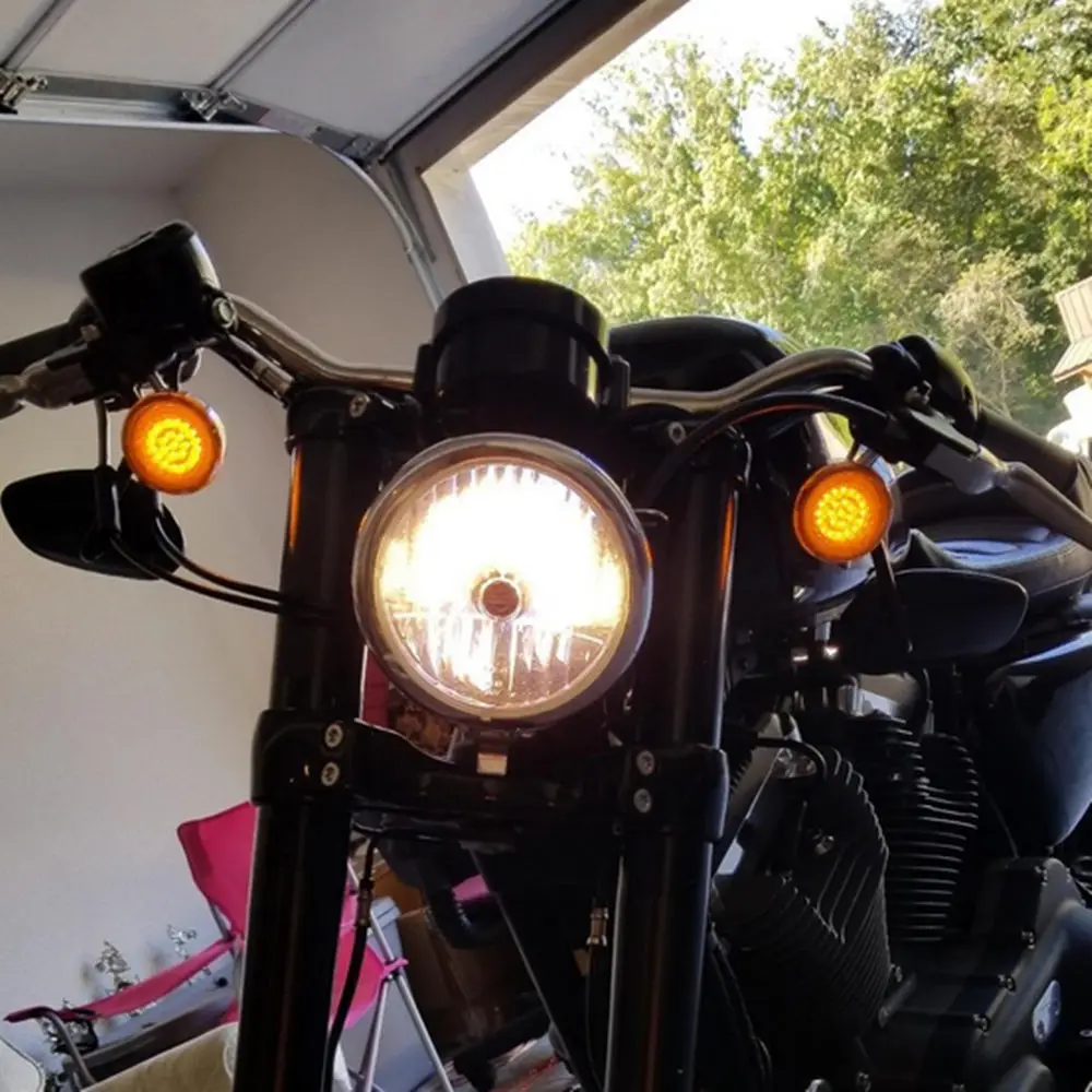 

Motorcycle Bullet Turn Signal Indicator Light Lamp 1156 1157 White/Amber LED Inserts Light For Moto Harley Sportster Dyna FLSTF