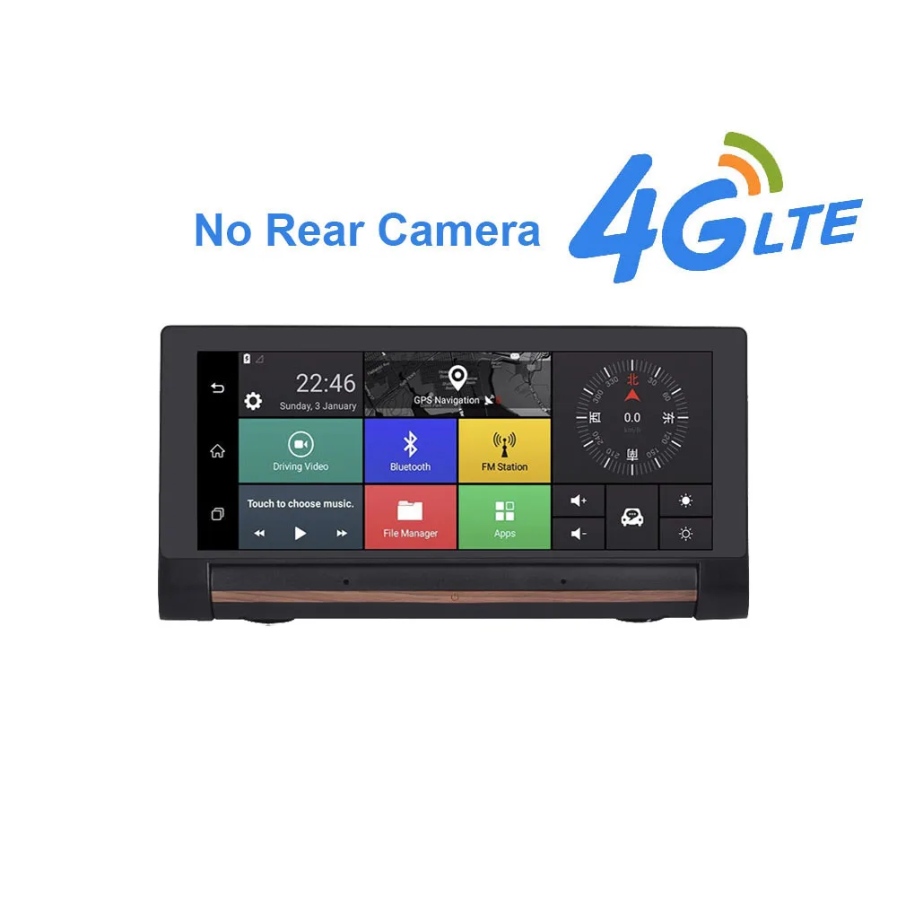 4G No Rear Cam HGDO 3g 4G Автомобильный видеорегистратор камера Bluetooth Wi-Fi gps навигация видео рекордер ADAS Автоматическая регистрация мобильного телефона удаленный монитор DVRs - Название цвета: 4G No Rear Cam