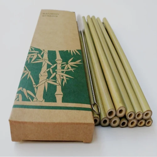 100 шт./лот Бесплатная доставка Bamboo соломинки многоразовые экологически