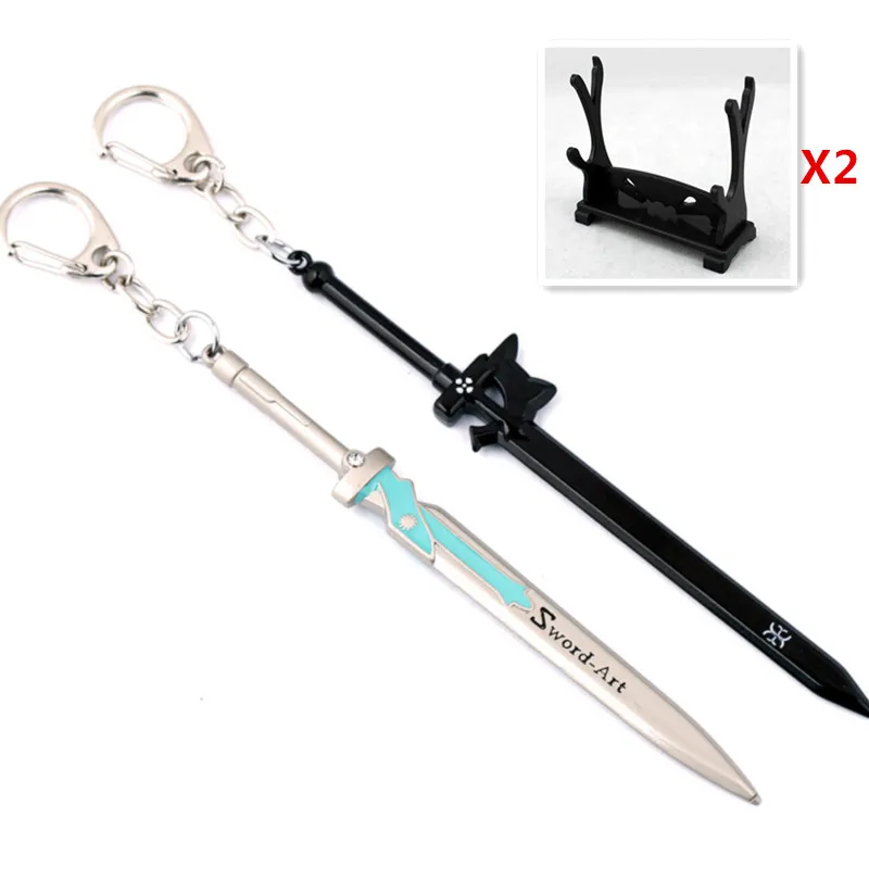 

10 PCS/LOT Sword Art Online Model Toys Kirito Asuna Weapon Keychains Elucidator Dark Repulsor SAO Blade Sword Keychain Holder