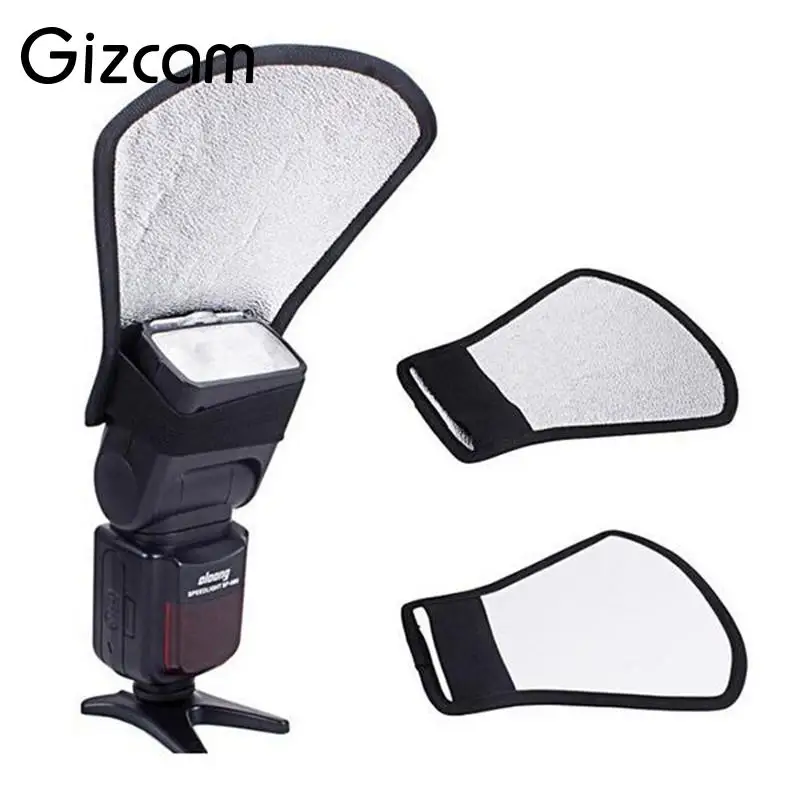 Gizcam универсальная камера Speedlite светоотражатель карточная плата диффузор белый серебристый софтбокс для Canon Nikon sony Pentax камера