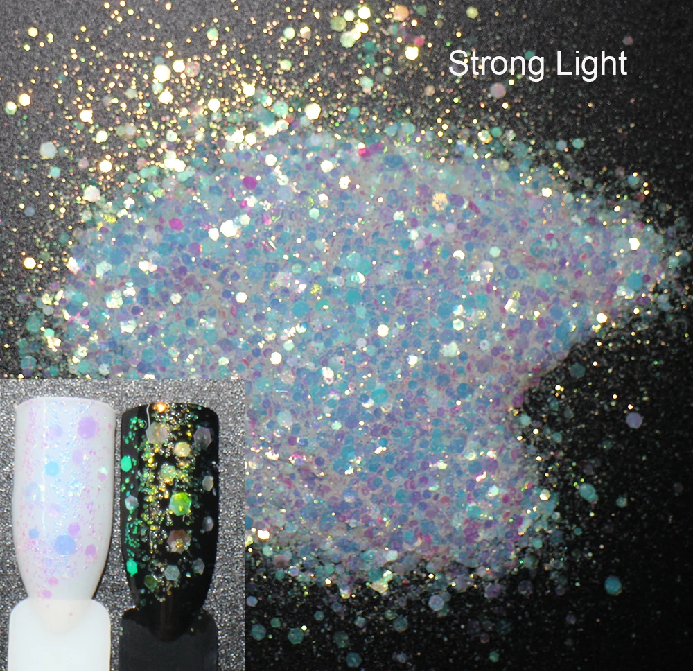 10 г/упак. цветов и размеров шестигранников переливающиеся пайетки светильник