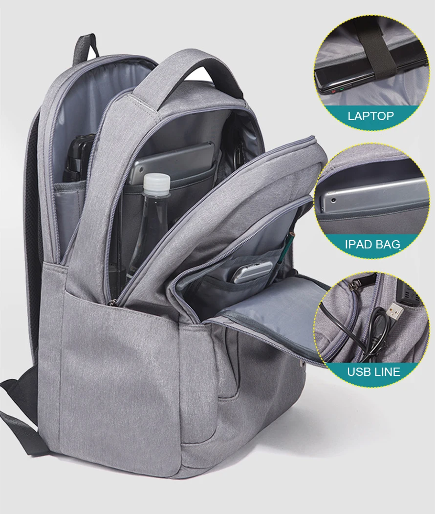 SNAP TOURS Waterproof Travel Backpack For Men USB Charging Portable Urban Laptop Backpack Large Space Trip Bagpack