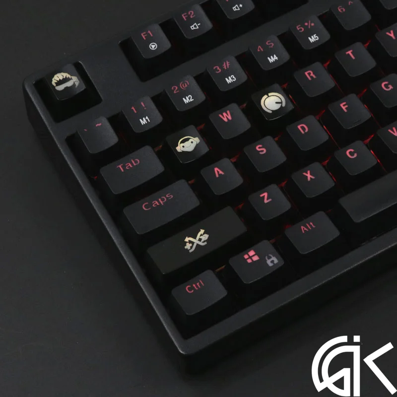4 шт./компл. keysets подсветка OW ключ Шапки из АБС-пластика с гравировкой клавиши блеск-через для патруля gamer механическая клавиатура ANSI черный