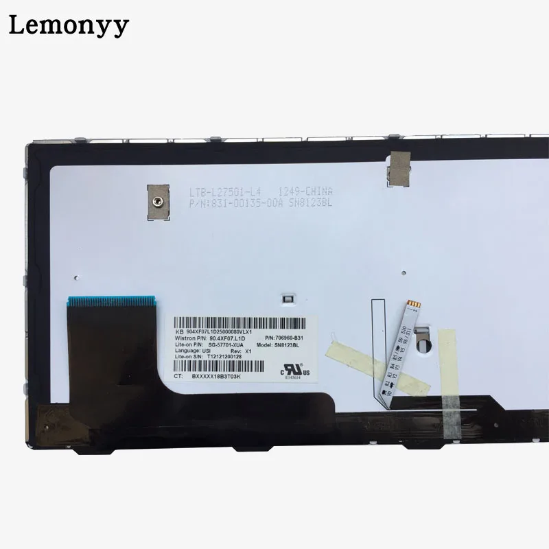 Новая клавиатура для ноутбука США hp Elitebook Revolve 810 G1 G2 G3 Серебристая Рамка с подсветкой