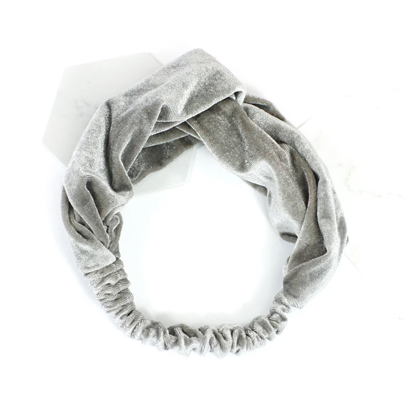 Эластичные бархатные повязки на голову с перехлёстом Зимняя повязка для девочек