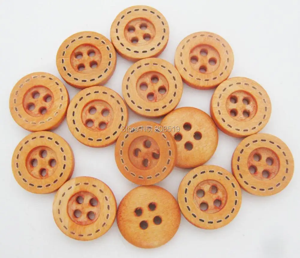 

WBNKKO Fashion Buttons Wood Line Circle 50Pcs 10mm/12mm/15mm Craft/Shirt Sewing Accessories
