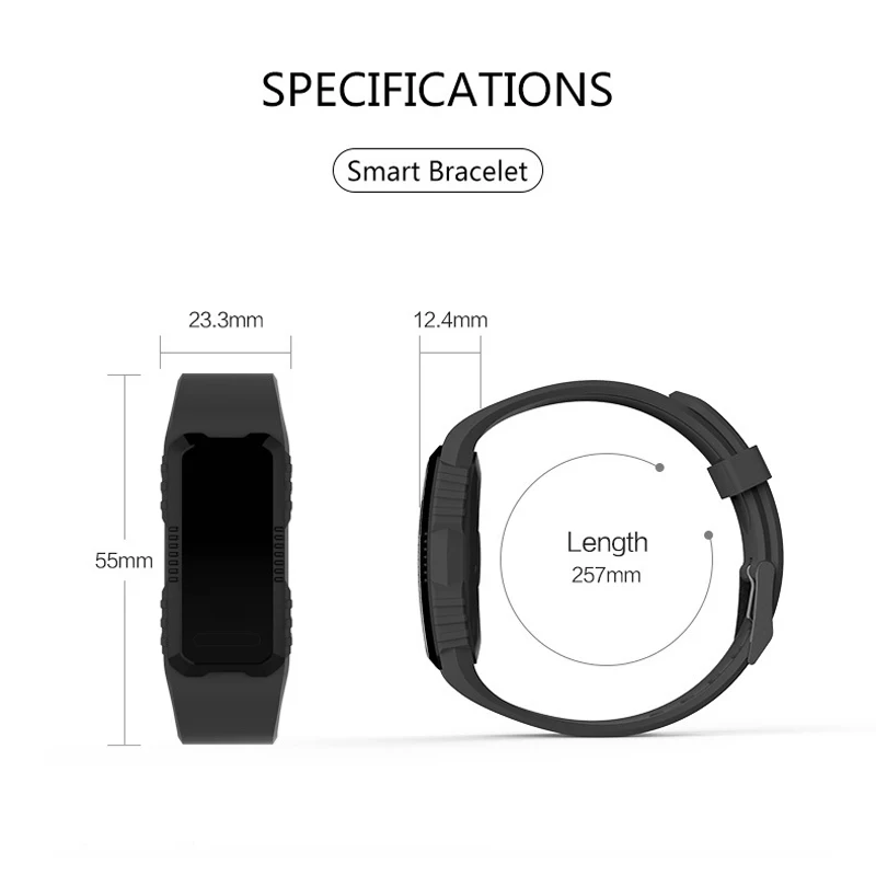 H2 Bluetooth Смарт браслет с цветным экраном монитор сердечного ритма кровяного