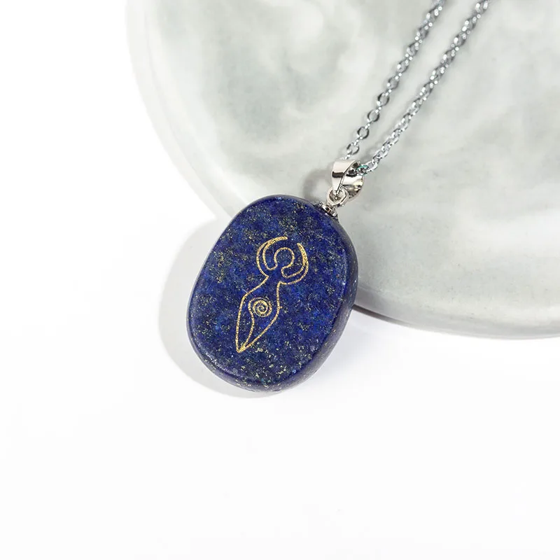 Ожерелье с подвеской в виде йоги из натуральных камней для женщин подвеска