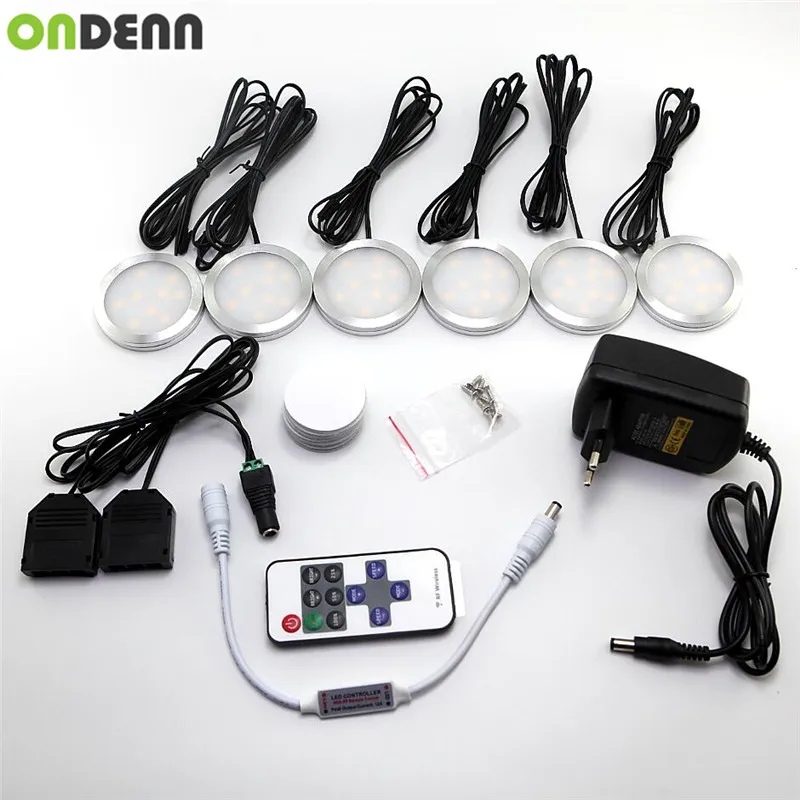 Светодиодные лампы для шкафа 6 ламп набор с беспроводным радиочастотным пультом