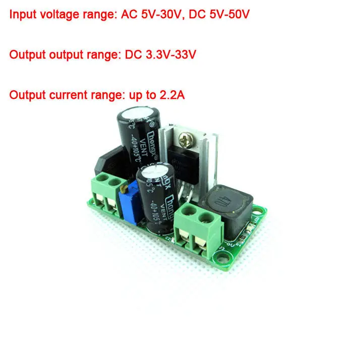 AC/DC понижающий Регулируемый преобразователь напряжения 3 V 5V 6V 9V 12V 24V 2.2A