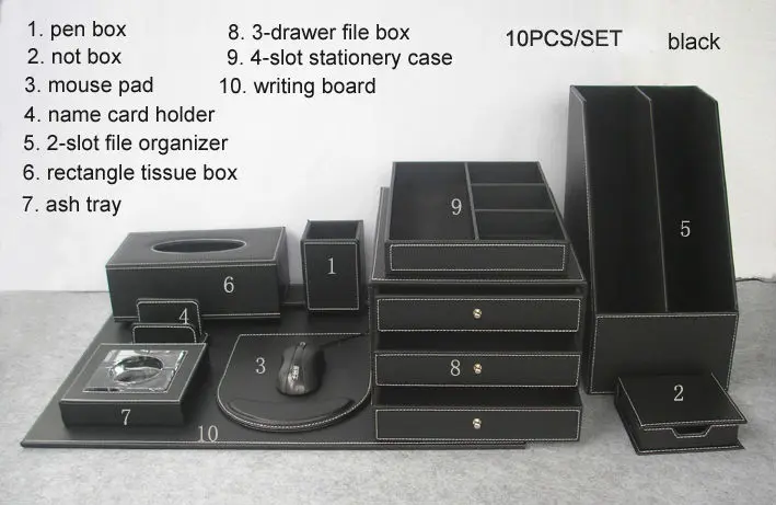 10 шт./компл. деревянный кожаный офисный стол файл канцелярские аксессуары