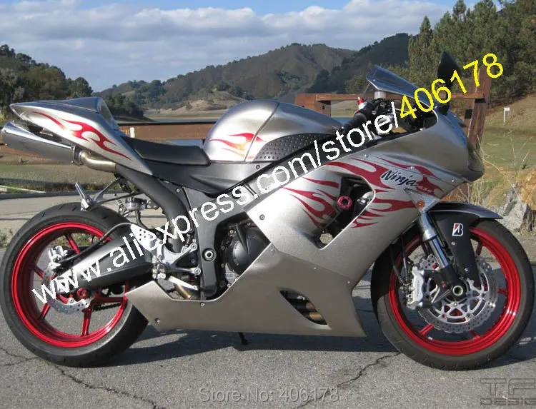 

For Kawasaki Ninja Parts ZX-6R 05 06 ZX6R 636 ZX636 2005 2006 Flame ABS Motorcycle Fairings Kit (Injection Molding)
