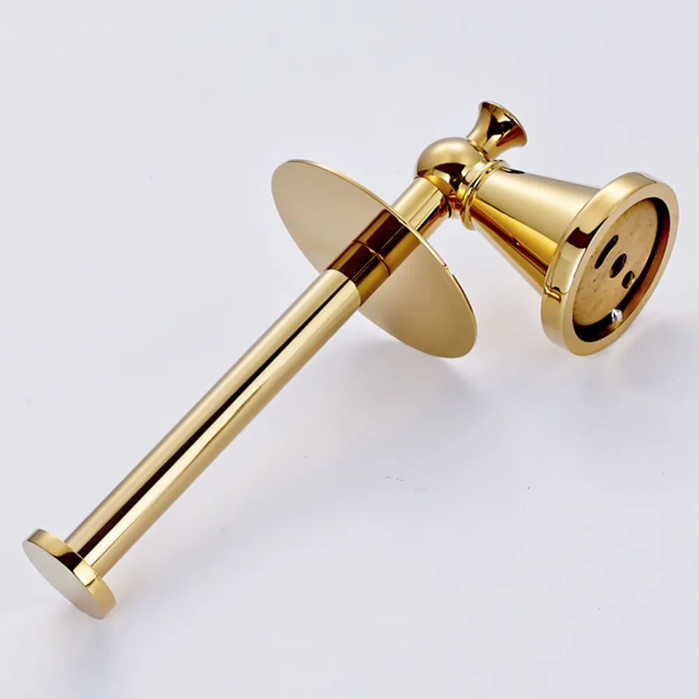 

Leyden Bathroom Gold Brass Standing Toilet Paper Holder Wall Mounted Tissue Holder Roll Paper Holder Bathroom Accessories