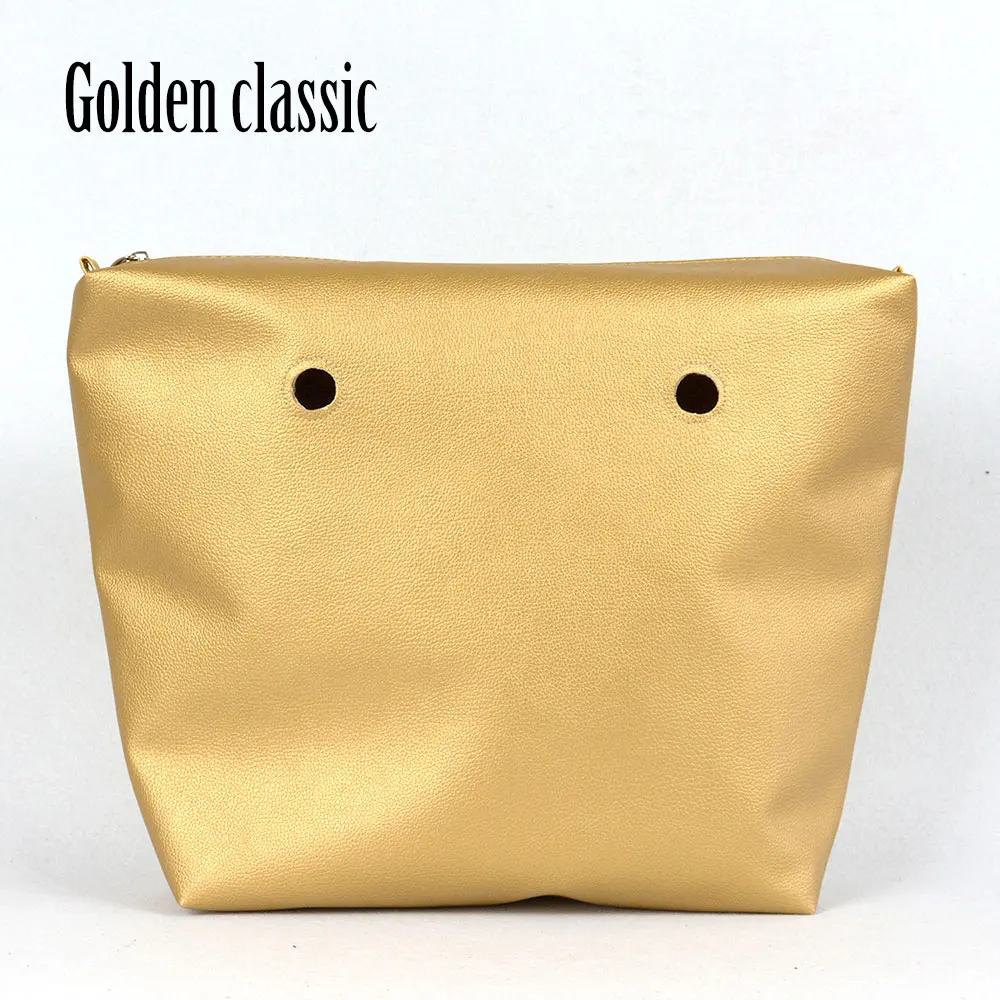 golden classic Личи узор искусственная кожа ручка Вставка внутренний карман подкладка отделка для Obag классический мини O сумка женская сумка - Цвет: golden classic