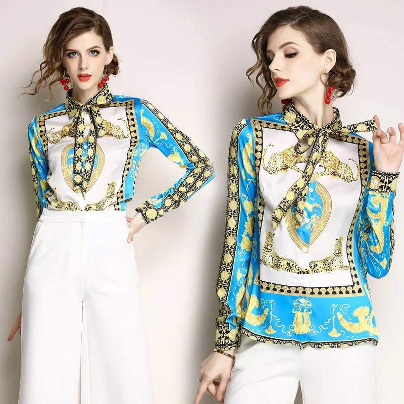 Высокое качество 2018 новые модные летние дизайнерские блузки отложной воротник с