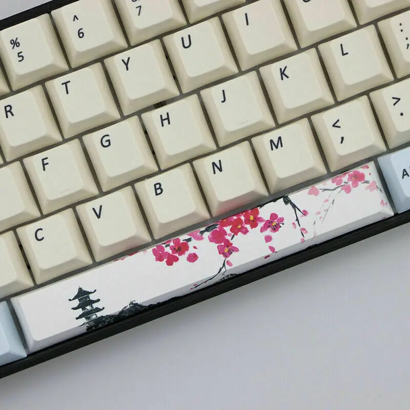 6.25X толстый pbt краситель подложка Spacebar Keycap Вишневый профиль колпачки 6.25U для вишни