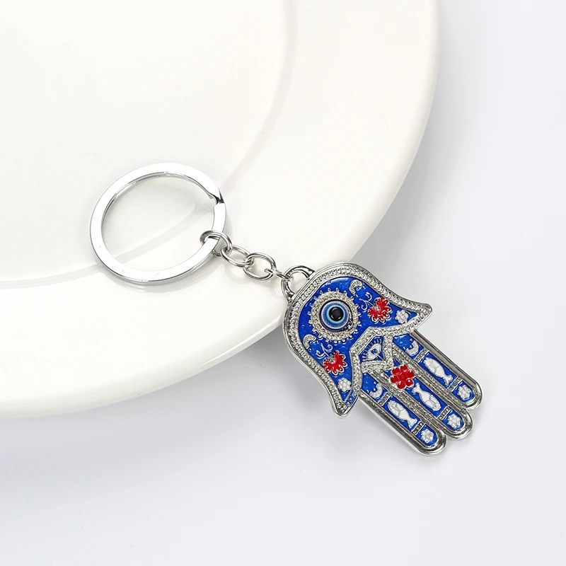 Сглаза модные синие сглаза брелок для ключей в форме глаза рука Фатимы