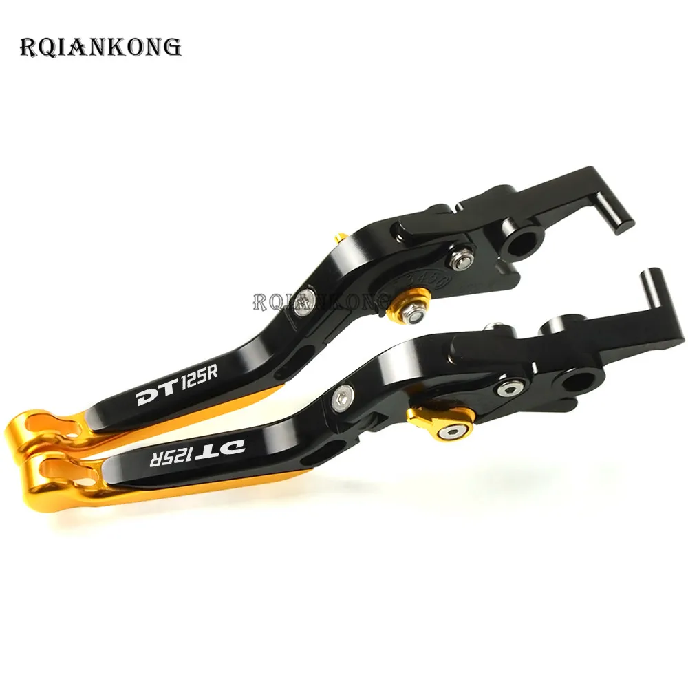 Gold Для YAMAHA DT125R DT 125R 125 R 1988 CNC аксессуары для мотоциклов выдвижной Регулируемый рычаг складной тормоз сцепления рычаги - Цвет: Gold