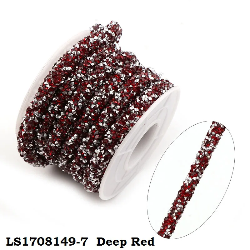 deep red 1 ярд, цветные полимерные полые Стразы для шлангов, шнур для браслетов DIY, аксессуары для ювелирных изделий, вечерние украшения для рукоделия - Цвет: deep red
