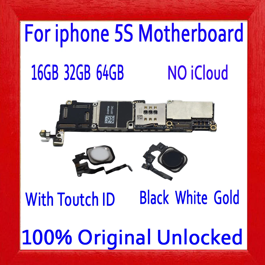 Оригинальная разблокированная материнская плата для iphone 5S с сенсорным ID/без Touch ID для iphone 5S материнская плата с полным чипом