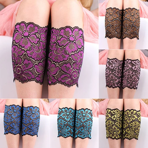 Women Fashion Stretchy Lace Flowers Boot Leg Warmers Cuffs Soft Laced Socks | Женская одежда