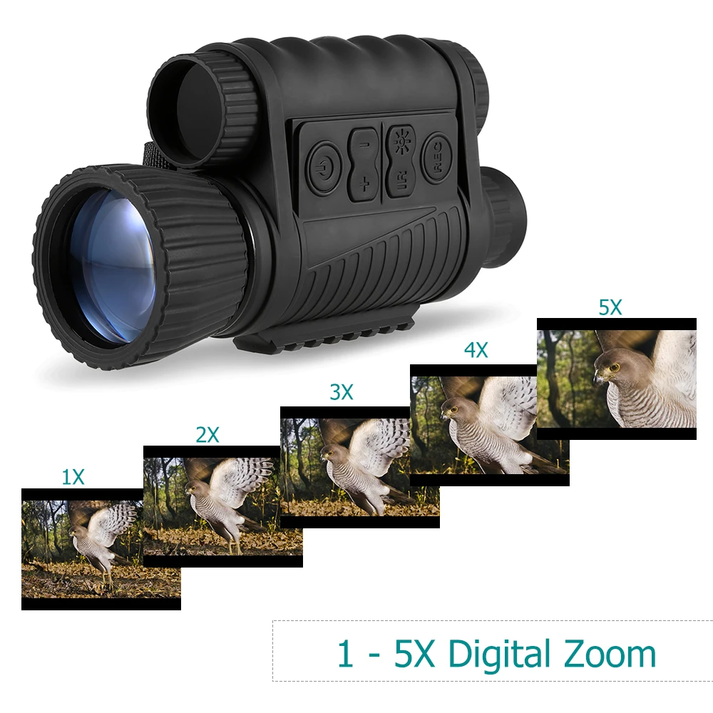 

350 м расстояние Охота ночное видение 6X50 цифровой Монокуляр ночного видения 1-5X зум фото видео камера охотничий телескоп оптика